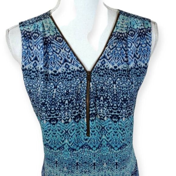 IZ BYER BLUE ZIP FRONT DRESS SZ.XL EUC. - Picture 2 of 7